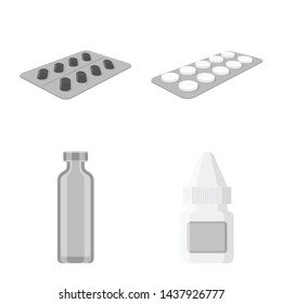 Isolated object of medicine and health icon. Collection of medicine and help stock vector illustration.