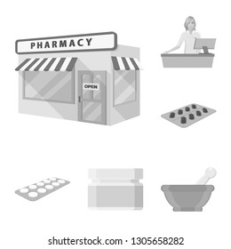 Isolated object of medicine and health sign. Collection of medicine and help stock vector illustration.