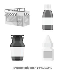 Isolated object of medicine and health symbol. Set of medicine and help stock vector illustration.