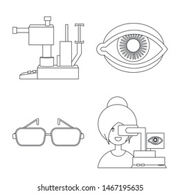 Isolated object of medicine and technology icon. Collection of medicine and eyesight stock vector illustration.