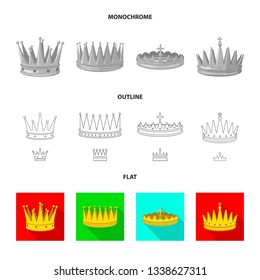 Isolated object of medieval and nobility icon. Set of medieval and monarchy vector icon for stock.