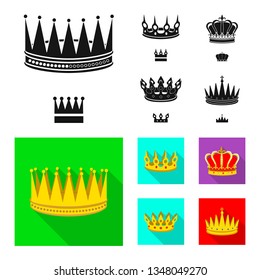 Isolated object of medieval and nobility icon. Collection of medieval and monarchy stock vector illustration.