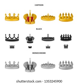 Isolated object of medieval and nobility icon. Collection of medieval and monarchy stock symbol for web.
