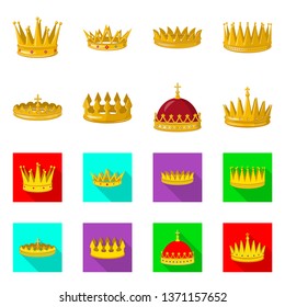 Isolated object of medieval and nobility icon. Collection of medieval and monarchy stock vector illustration.