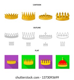 Isolated object of medieval and nobility icon. Set of medieval and monarchy stock vector illustration.
