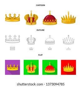 Isolated object of medieval and nobility icon. Set of medieval and monarchy stock symbol for web.