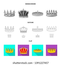 Isolated object of medieval and nobility icon. Set of medieval and monarchy vector icon for stock.