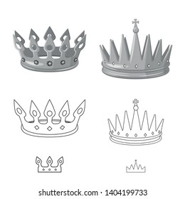 Isolated object of medieval and nobility icon. Set of medieval and monarchy vector icon for stock.