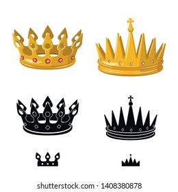 Isolated object of medieval and nobility icon. Collection of medieval and monarchy stock symbol for web.
