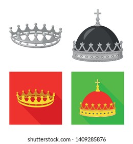 Isolated object of medieval and nobility icon. Set of medieval and monarchy vector icon for stock.