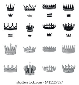 Isolated object of medieval and nobility icon. Collection of medieval and monarchy stock symbol for web.