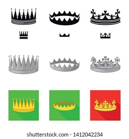 Isolated object of medieval and nobility icon. Collection of medieval and monarchy stock vector illustration.