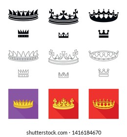 Isolated object of medieval and nobility icon. Collection of medieval and monarchy stock vector illustration.