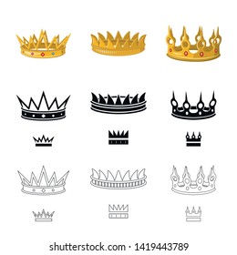 Isolated object of medieval and nobility icon. Set of medieval and monarchy stock vector illustration.