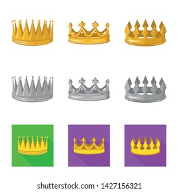 Isolated object of medieval and nobility icon. Set of medieval and monarchy vector icon for stock.