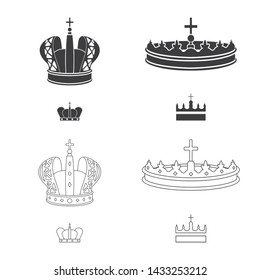 Isolated object of medieval and nobility icon. Collection of medieval and monarchy stock vector illustration.