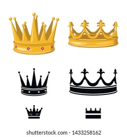 Isolated object of medieval and nobility icon. Collection of medieval and monarchy stock symbol for web.