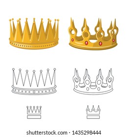 Isolated object of medieval and nobility icon. Set of medieval and monarchy stock vector illustration.