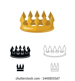 Isolated object of medieval and nobility icon. Set of medieval and monarchy stock vector illustration.