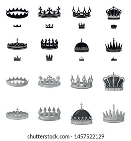 Isolated object of medieval and nobility icon. Collection of medieval and monarchy stock symbol for web.