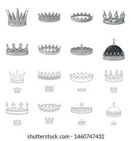 Isolated object of medieval and nobility icon. Set of medieval and monarchy stock symbol for web.