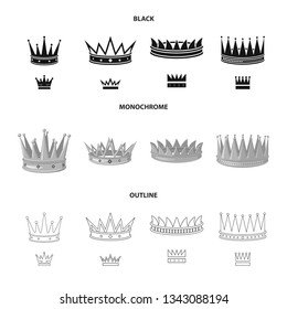 Isolated object of medieval and nobility logo. Collection of medieval and monarchy stock symbol for web.