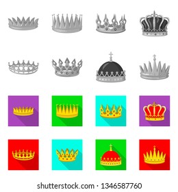 Isolated object of medieval and nobility logo. Collection of medieval and monarchy stock symbol for web.