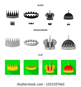 Isolated object of medieval and nobility logo. Collection of medieval and monarchy stock symbol for web.