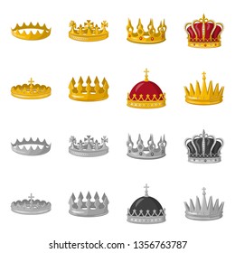 Isolated object of medieval and nobility logo. Collection of medieval and monarchy stock symbol for web.