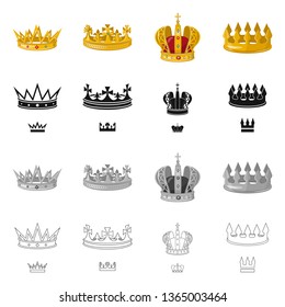 Isolated object of medieval and nobility logo. Collection of medieval and monarchy stock symbol for web.