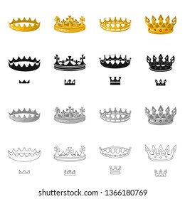 Isolated object of medieval and nobility logo. Collection of medieval and monarchy stock symbol for web.