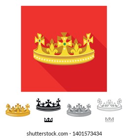 Isolated object of medieval and nobility logo. Collection of medieval and monarchy vector icon for stock.