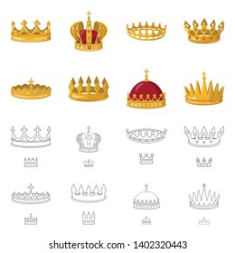 Isolated object of medieval and nobility logo. Collection of medieval and monarchy stock symbol for web.