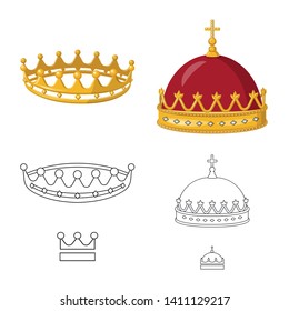 Isolated object of medieval and nobility logo. Set of medieval and monarchy stock symbol for web.