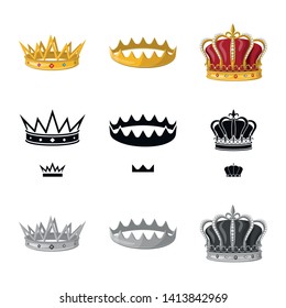 Isolated object of medieval and nobility logo. Set of medieval and monarchy stock vector illustration.