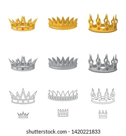 Isolated object of medieval and nobility logo. Collection of medieval and monarchy vector icon for stock.