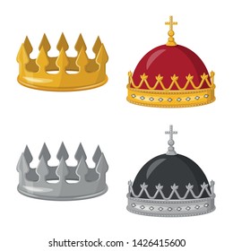 Isolated object of medieval and nobility logo. Set of medieval and monarchy vector icon for stock.