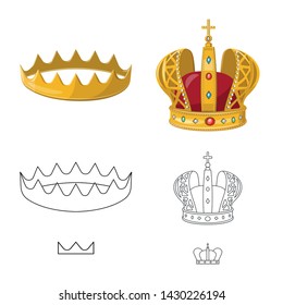 Isolated object of medieval and nobility logo. Collection of medieval and monarchy stock symbol for web.