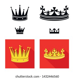 Isolated object of medieval and nobility logo. Collection of medieval and monarchy stock symbol for web.