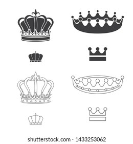 Isolated object of medieval and nobility logo. Set of medieval and monarchy vector icon for stock.