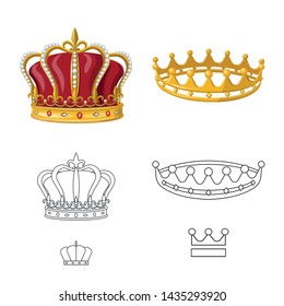 Isolated object of medieval and nobility logo. Set of medieval and monarchy vector icon for stock.