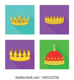 Isolated object of medieval and nobility logo. Collection of medieval and monarchy stock symbol for web.