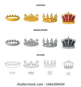 Isolated object of medieval and nobility logo. Collection of medieval and monarchy stock vector illustration.