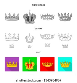 Isolated object of medieval and nobility sign. Collection of medieval and monarchy stock symbol for web.