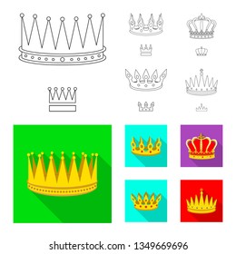 Isolated object of medieval and nobility sign. Collection of medieval and monarchy vector icon for stock.