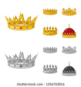 Isolated object of medieval and nobility sign. Set of medieval and monarchy vector icon for stock.