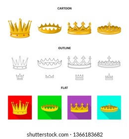 Isolated object of medieval and nobility sign. Set of medieval and monarchy stock symbol for web.
