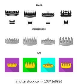 Isolated object of medieval and nobility sign. Set of medieval and monarchy stock symbol for web.