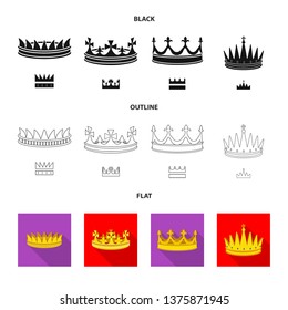 Isolated object of medieval and nobility sign. Collection of medieval and monarchy stock vector illustration.