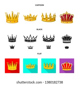 Isolated object of medieval and nobility sign. Set of medieval and monarchy vector icon for stock.